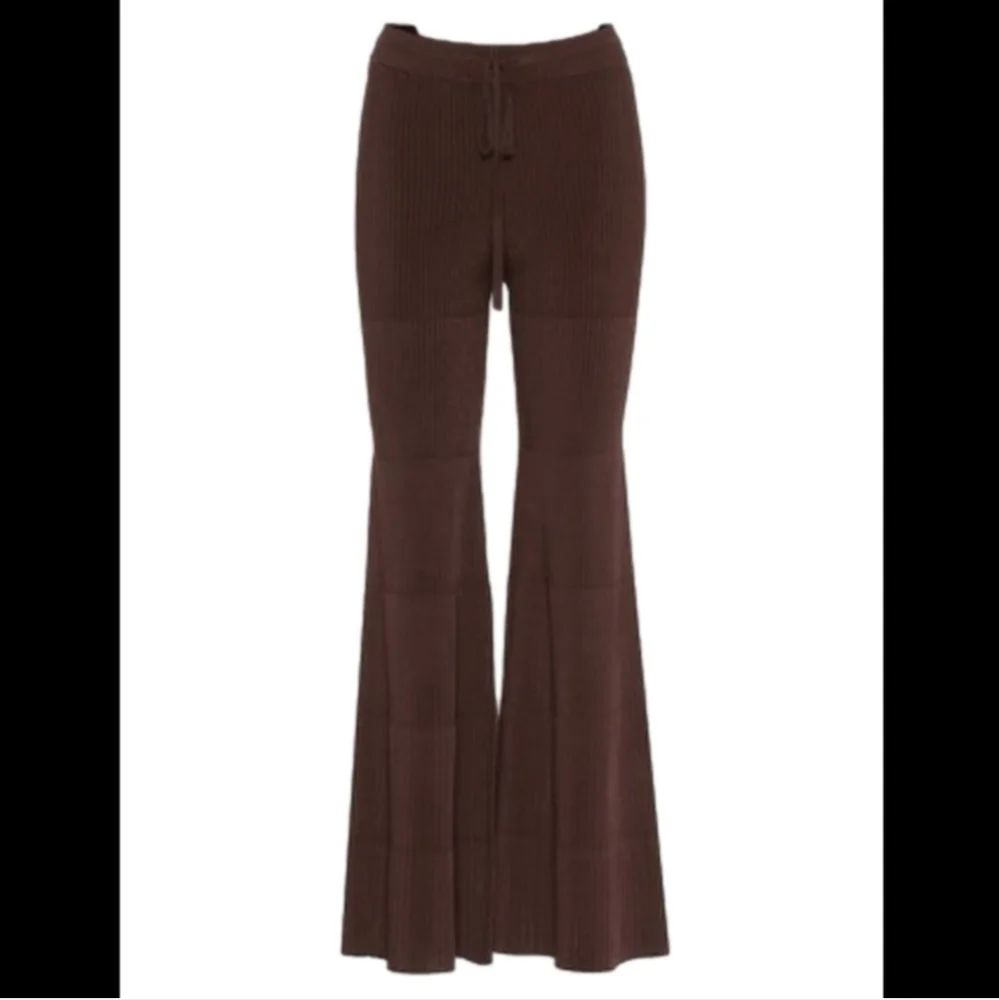 China Peter Do Brown Flared Ribbed Pants small - Picture 4 of 16